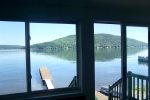 Views of the lake from the enclosed porch